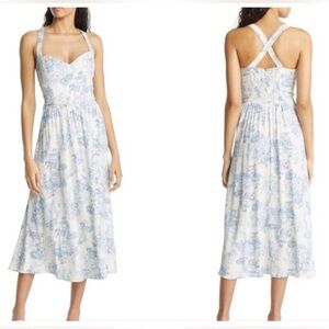 REFORMATION Braxton blue white floral dress
